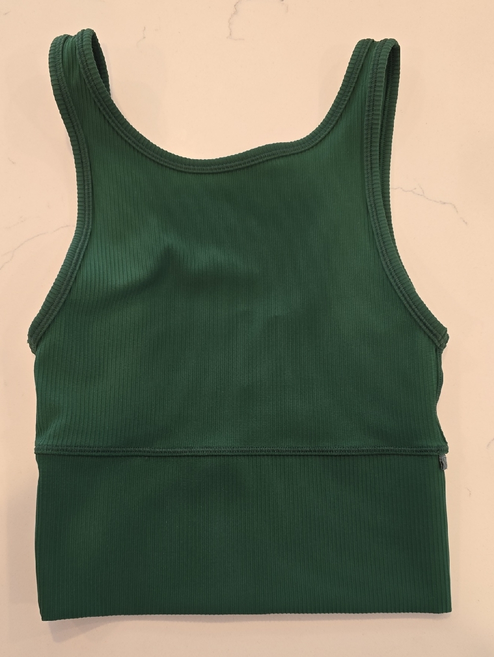Ribbed Green Cropped Tank Top
